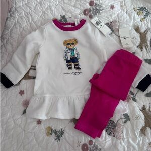 Polo by Ralph Lauren White and Pink Kids Matching Set